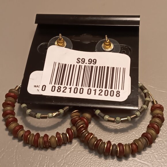 Boutique Lot of 2 women's multi-ring beaded dangle earrings - NWT - Picture 4 of 9